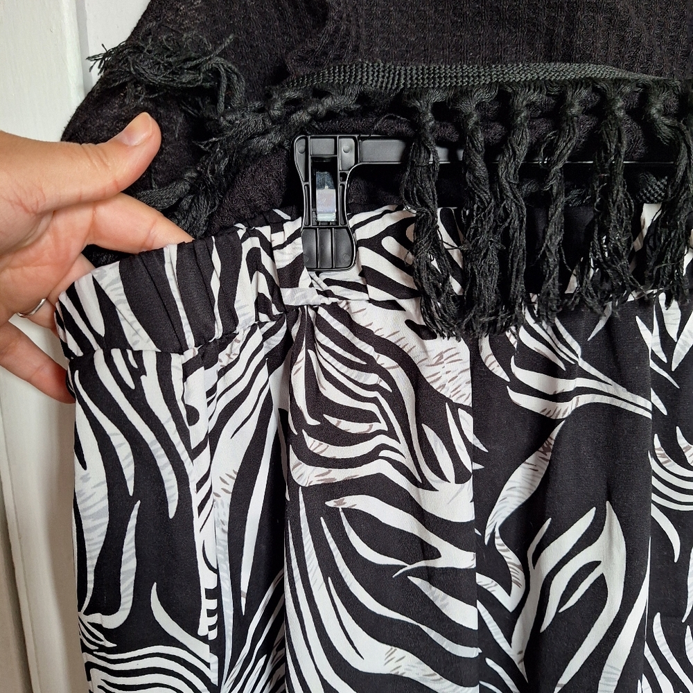 SHEIN 2XL Fringe Hem Tank Top & Zebra Print Skirt - Picture 13 of 17